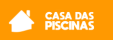 logo casa das piscinas fundo laranja